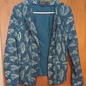 Lucky Brand Teal Floral Blazer